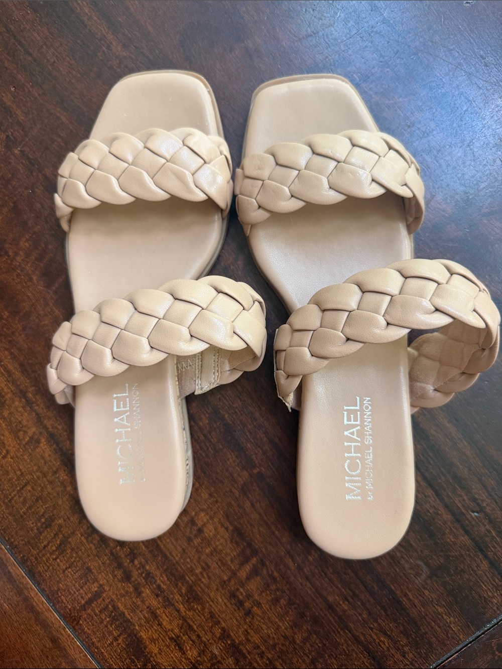 MICHAEL Michael Kors Beige Braided Slide Sandals